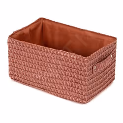 Panier de stockage Compactor Lilou forme rectangulaire matériau : polypropylène couleur : terre cuite avec tissu intérieur da ...
