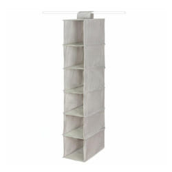 Compactor - Organisation de penderie - Organiseur suspendu 30x18x94 cm, 6 compartiments, gris RAN10114