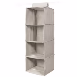 Organisateur de vêtements suspendus en textile Oxford couleur : gris matériau : fibres de bambou Dimensions 94 x 30 x 30 cm ( ...