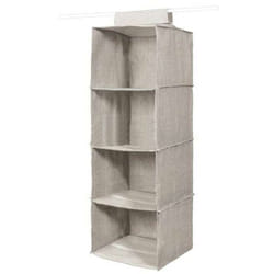 Compactor - Organisation de penderie - Organiseur suspendu 30x30x94 cm, 4 compartiments, gris RAN10115