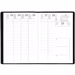 Agenda Semainier - QUO VADIS - MERCURE - Noir - 21 x 27 cm - 1 semaine sur 2 pages