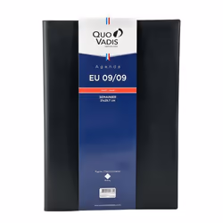 Agenda Semainier - Quo Vadis - EU 09/09 - 21x297 cm - Couverture vinyle - Noir Impala