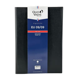 Agenda Semainier - Quo Vadis - EU 09/09 - 21x297 cm - Couverture vinyle - Noir Impala