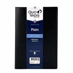 Agenda - QUO VADIS - 195034 - Couverture souple - Noir - Mensuel extra plat 10x15 cm