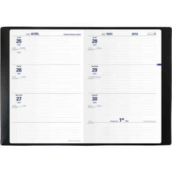 Agenda scolaire - TEXTHEBDO - 2020-2021 - Couverture plastique grainée - 1 semaine sur 2 pages - Noir