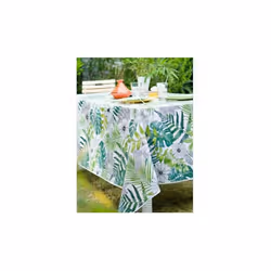 Nappe en toile cirée 90% PVC et 10% polyester, imperméable, vernis anti-tache. Se nettoie d'un coup d'éponge.