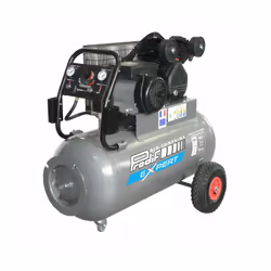 Compresseur 100L 3CV TRE2210030MG. - Entraînement courroie. - Maniabilité accrue : 2 grosses roues + 1 roulette pivotante, 1 ...