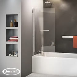 Pare baignoire pivotant et relevable 140x80 laqué noir mat Jacuzzi Epure