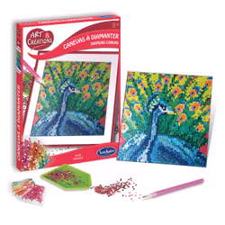 SentoSphère Art & Créations CANEVAS A DIAMANTER Paon, 8 an(s), Multicolore, 6 pièce(s)