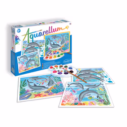 SentoSphère Aquarellum "Dauphins", 8 an(s), Garçon/Fille, France, Multicolore, Aquarellum, 16 pièce(s)