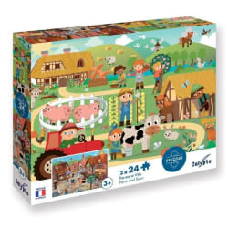 SentoSphère PUZZLE 24 pièces x 2 Ferme et Ville