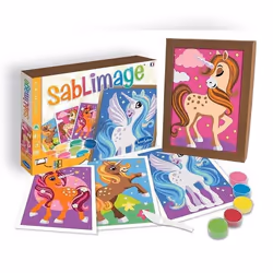 SentoSphère SABLIMAGE CONCEPT BOX - LICORNES, Kit de loisirs créatifs pour enfants, 4 an(s), Carton, Multicolore