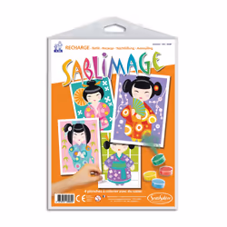 SentoSphère Recharge Sablimage "Kokeshi", 4 an(s), Papier, Multicolore, 1 pièce(s)