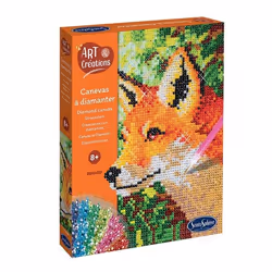 SentoSphère ART & CREATIONS CANEVAS A DIAMANTER - RENARD, Kit de loisirs créatifs pour enfants, 8 an(s), Carton, Multicolore