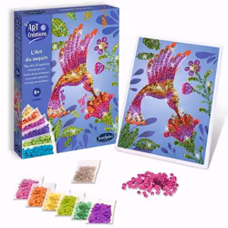 SentoSphère ART & CREATIONS L'ART DU SEQUIN - COLIBRI, Kit de loisirs créatifs pour enfants, 8 an(s), Carton