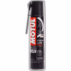 MOTUL MC CARE C2+ CHAIN LUBE ROAD, blanc, spray pour chaîne synthétique avec additifs PTFE, 400ML, taille 0-5l