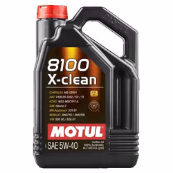 Huile moteur; MOTUL; 8100 X-clean; 5W-40 4; pour RENAULT, VOLKSWAGEN, FIAT, BMW, OPEL