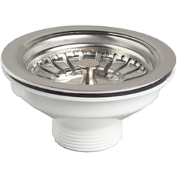 Bonde à panier en inox pour évier Ø90 1 bac à commande manuelle sans trop-plein Wirquin 30718726, blanc