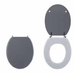 Wirquin 20719739 Abattant souple Acier inoxydable, Bois Gris, Blanc