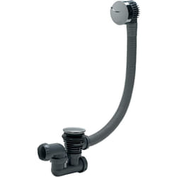Wirquin - Ensemble complet vidage de baignoire à câble L700 mm avec siphon orientable Ø40 30720356, gris