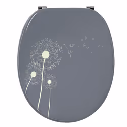 Wirquin PISSENLIT, Allongé, Abattant rigide, Beige, Gris, Bois, 375 mm, 431 mm