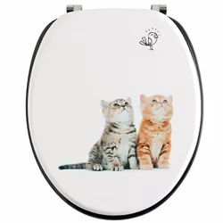 Wirquin 20721504, Allongé, Abattant rigide, Noir, Multicolore, Blanc, Bois, 375 mm, 431 mm
