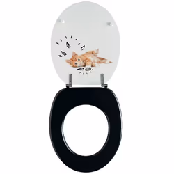 Wirquin 20721504 Abattant rigide Bois Noir, Multicolore, Blanc