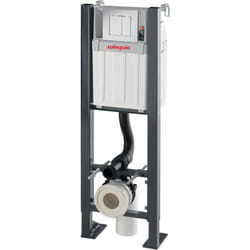 WC suspendu universel Smart Rock avec plaque de commande double chasse grise Wirquin 55722926, gris