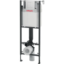 Wc suspendu Lineo Stone avec plaque de commande double chasse blanche Wirquin 55722931, blanc