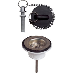 Bonde de lavabo à bouchon noir Wirquin - Plastique - Synthétique - 11/4 (33x42) - Simple