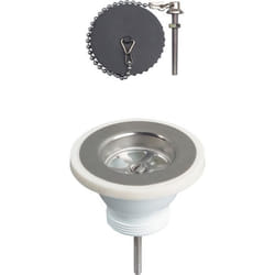 Bonde à bouchon pour évier en grès Wirquin 60mm - sans trop plein - WIRQUIN - Noir - Dimensions: 60 mm