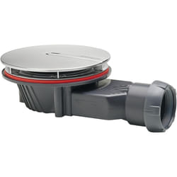 Wirquin - Bonde de douche Slim+ pour receveur extra plat en Ø90 avec dôme en métal 30723366, chromé