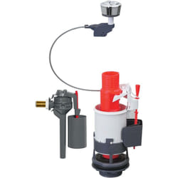 Chasse d'eau wc complète mécanisme wc double chasse MW2 & robinet flotteur à alimentation latérale Topy Wirquin 10723585, gris et rouge
