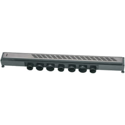Caniveau douche à l'italienne Venisio L.800 mm avec grille Line en inox largeur 43 mm design traits Wirquin 30723957, gris