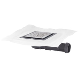 Wirquin - Bonde à chaper Express'eau Mini extra plate D40 avec grille carrée Soda en inox brossé 30723968, blanc