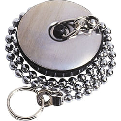 Bouchon en plastique Ø47 avec enjoliveur en métal à chaînette 300 mm Wirquin 30724016, gris