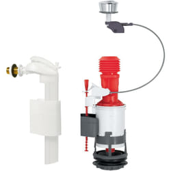 Chasse d'eau wc complète mécanisme wc double chasse MW2 et robinet flotteur à alimentation latérale F90 Wirquin 10724038, gris