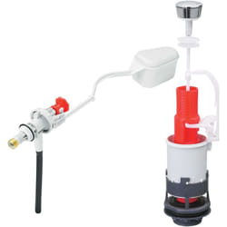 Chasse d'eau wc complète mécanisme wc simple chasse mp et robinet flotteur à alimentation latérale F80 Wirquin 10724138, gris