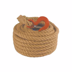 CORDE A POULIE CHANVRE DIAM.20MM L.25M - TALIAPLAST Caractéristiques principales du produit : Avec boucle épissée sur crochet ...