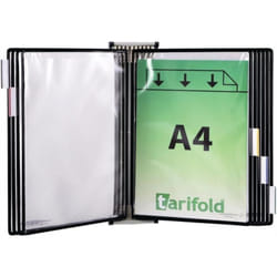 Support mural 5 pochettes transparentes noir - 416167 - Tarifold