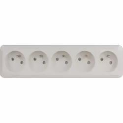 Description générale Bloc à câbler avec 5 prises 2 pôles + terre, de coloris blanc. Conçu pour des branchements multiples, ce ...