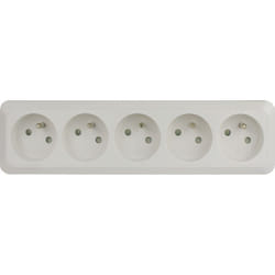 DIO - Bloc multiprise à cabler 5 prises 2P+T 16A - Blanc
