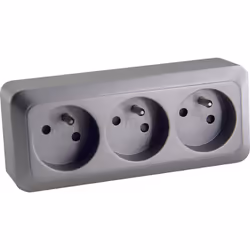 Bloc multiprise à câbler 3 prises 2P+T. Puissance maximale : 3680W Tension : 230V AC 50Hz Intensité : 16A Couleur : Silver No ...