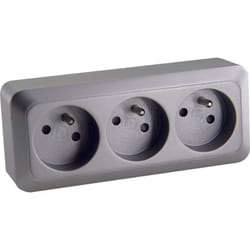 DIO - Bloc multiprise à cabler 3 prises 2P+T 16A - Silver