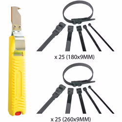 Caractéristiques du kit pour dénuder et attaches câbles - DiO : Modèle : kit pour dénuder + attache câbles Vous permet de dén ...