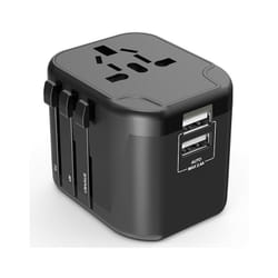 DIO - Adaptateur prise voyage universel international - 2 ports usb - compatible tous pays - Noir