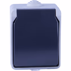 Prise 2P+Terre en saillie Aquatop IP54 - Gris et Blanc Prise 2P+T en saillie avec protection IP54 Idéale pour la rénovation o ...