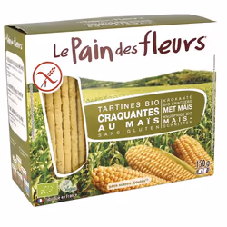 Le Pain Des Fleurs 379252, Farine de maïs* (70%), farine de riz*, sel marin. *issus de l’agriculture biologique, 381 kcal, 16 ...