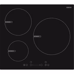 Type : induction, 3 foyers Dimensions : Hors-tout L.59 P.52 H.5,6 cm Encastrement L.56 P.49 cm Poids 11kg Inclus : joint péri ...
