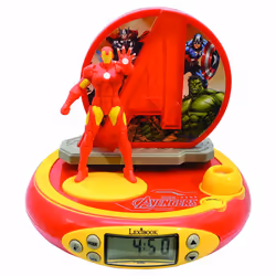 Lexibook Radio réveil projecteur Avengers – Iron Man, Réveil numérique, The Avengers, Iron Man, Rouge, Jaune, Intérieure, Enf ...